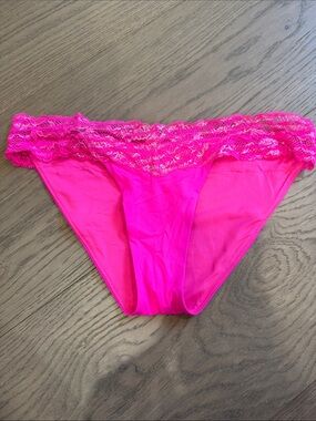 PINK Victoria's Secret Neon Pink Lace Bikini Panty